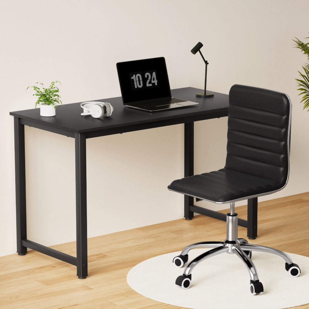 Computer Desk and 120cm Executive Office Chair combo Set PU Leather Low Back Black
