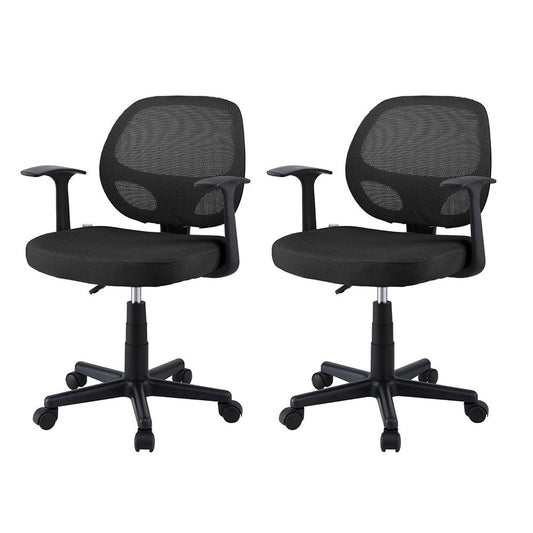 2x Mesh Office Chair Computer Gaming Desk Chairs Work Study Mid Back Black
