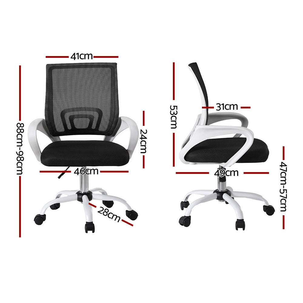 2x Office Chair Mesh Computer Gaming Desk Chairs Work Study Mid Back