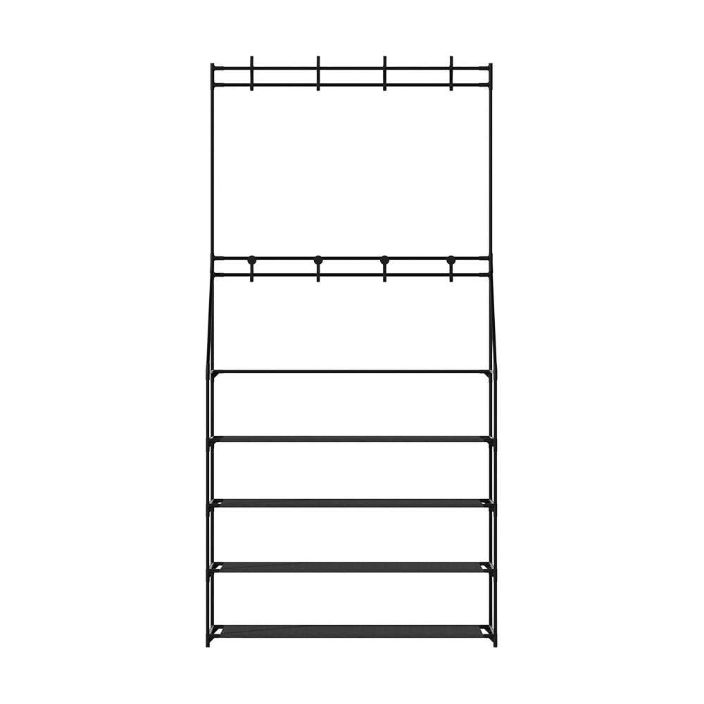 Shoe Rack Hall Tree 16 Pairs Black