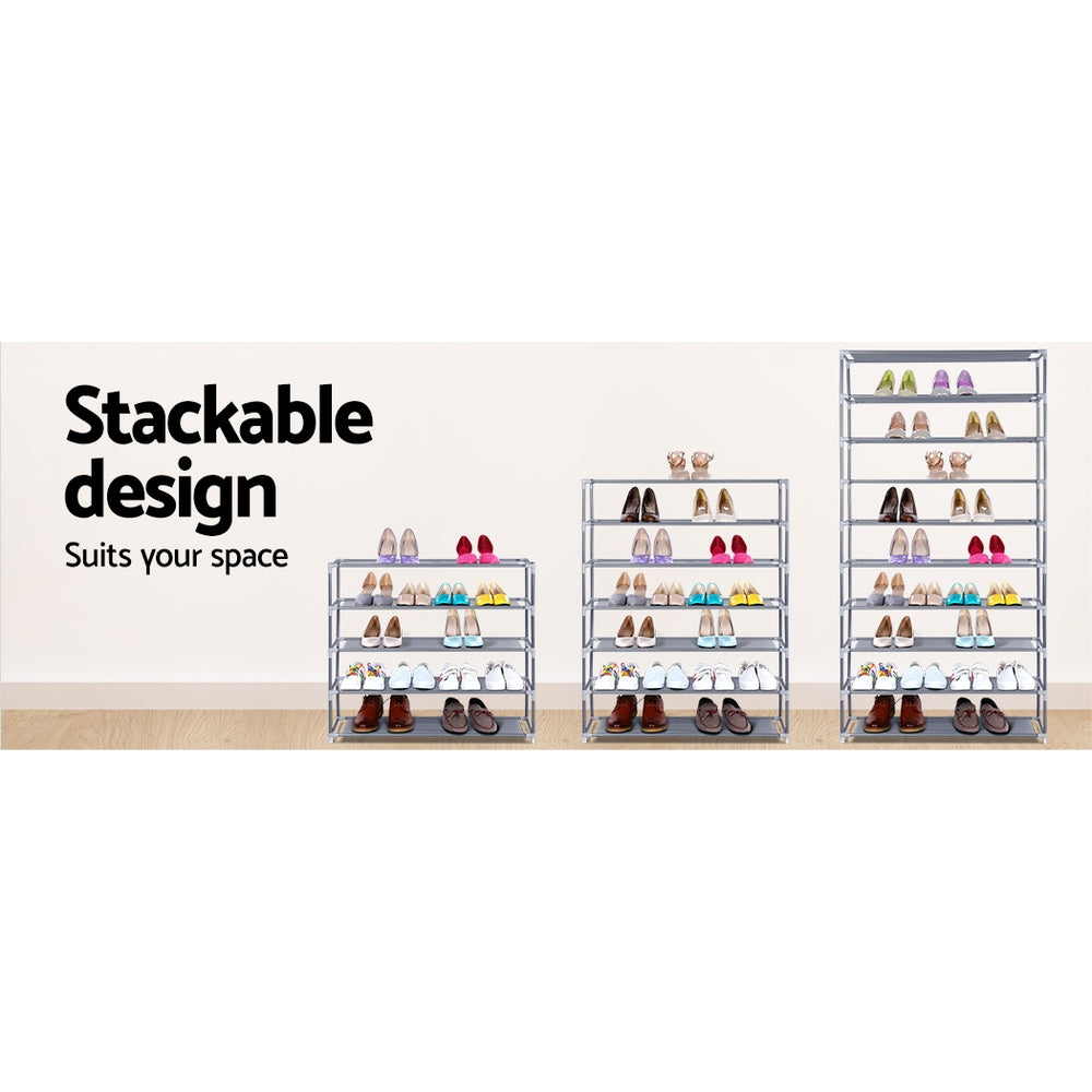 Artiss Shoe Rack Cabinet Stackable 10-Tier Grey