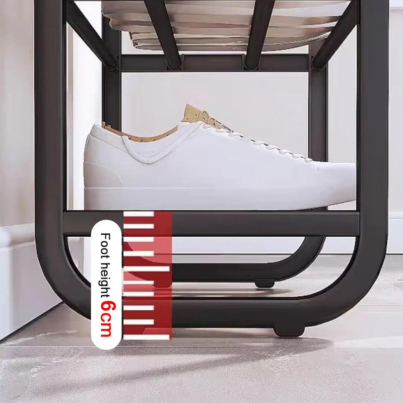 4-Layer Shoe Rack â€“ Compact Steel Frame Organizer for Entryway, Black