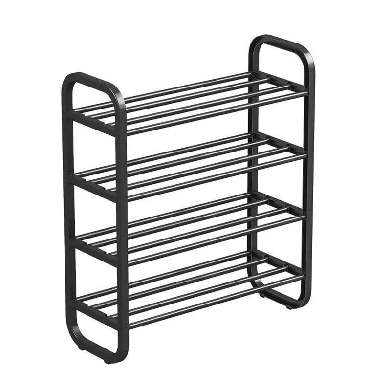 4-Layer Shoe Rack â€“ Compact Steel Frame Organizer for Entryway, Black
