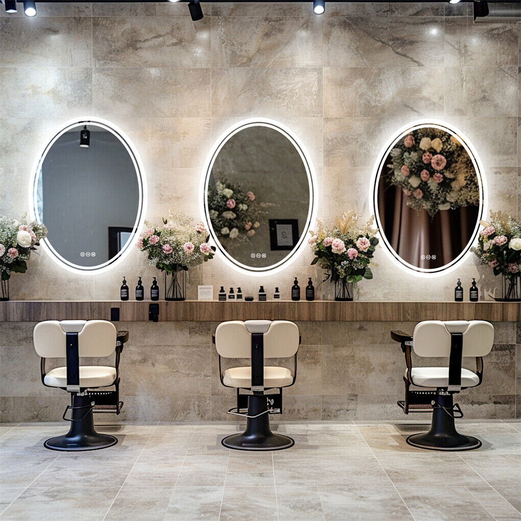 600x800mm LED Bathroom Mirror Oval Anti-Fog Dimmable