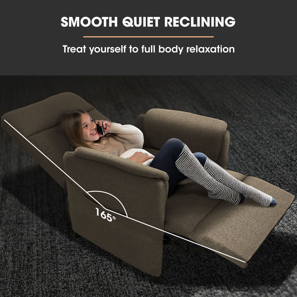 Electric Armchair Recliner, Single Fabric Chair, Biege