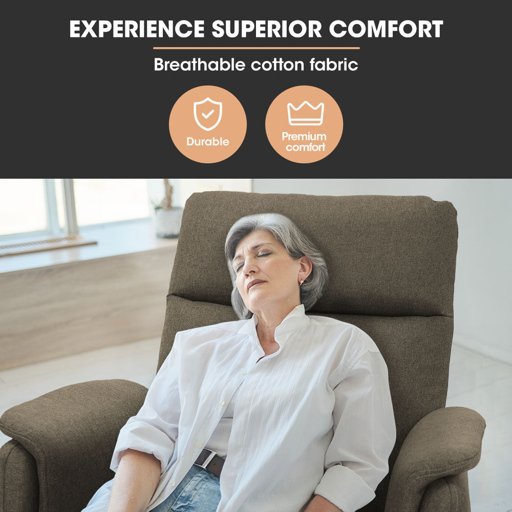 Electric Armchair Recliner, Single Fabric Chair, Biege