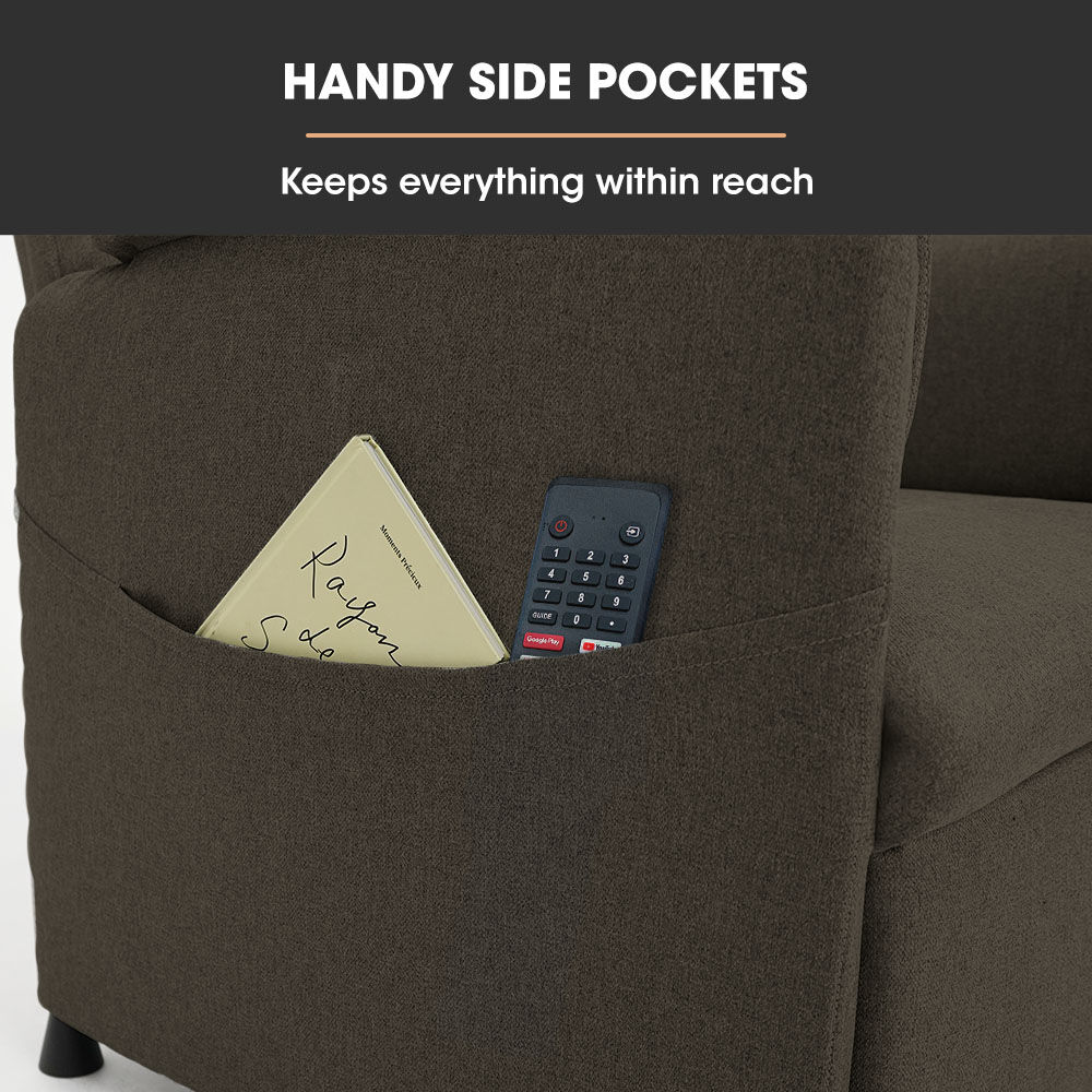 Electric Armchair Recliner, Single Fabric Chair, Biege