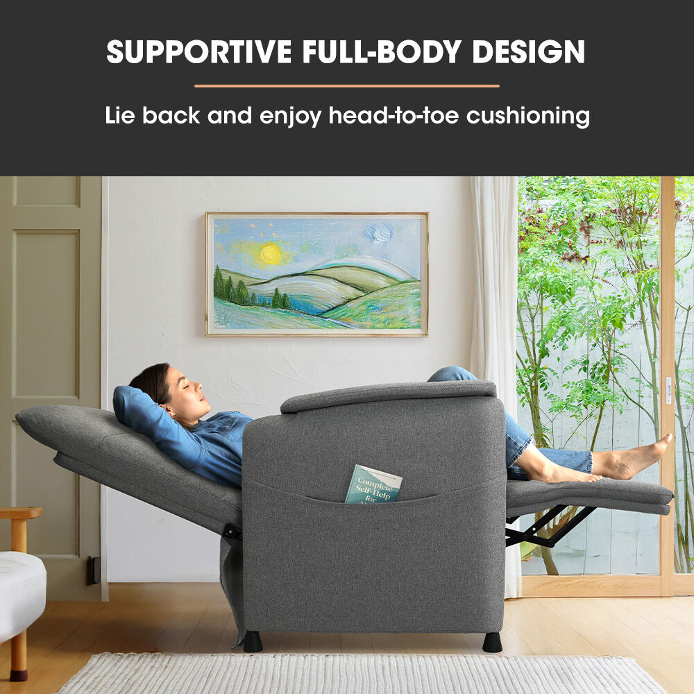 Electric Armchair Recliner, Single Fabric Chair, Grey