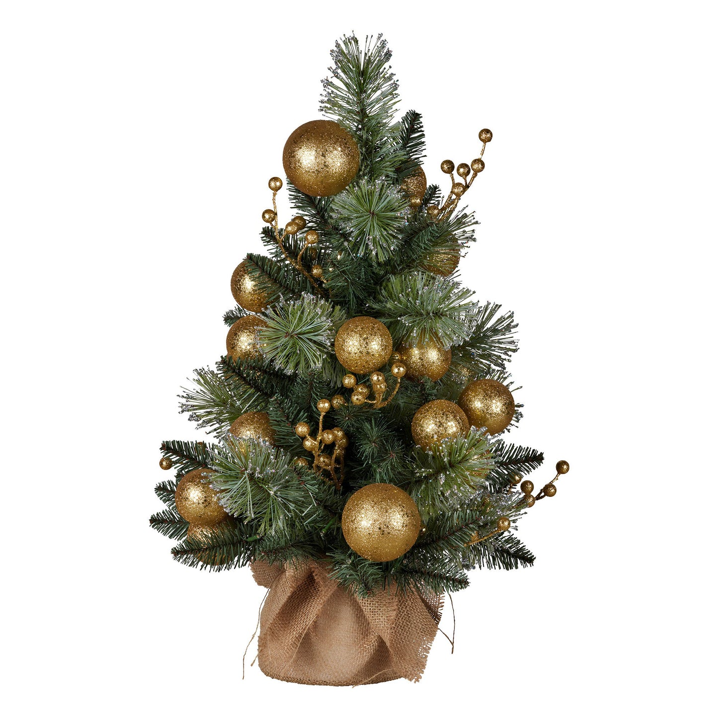 61cm Battery-operated Christmas Tree Warm Lights Led Table Top Gold