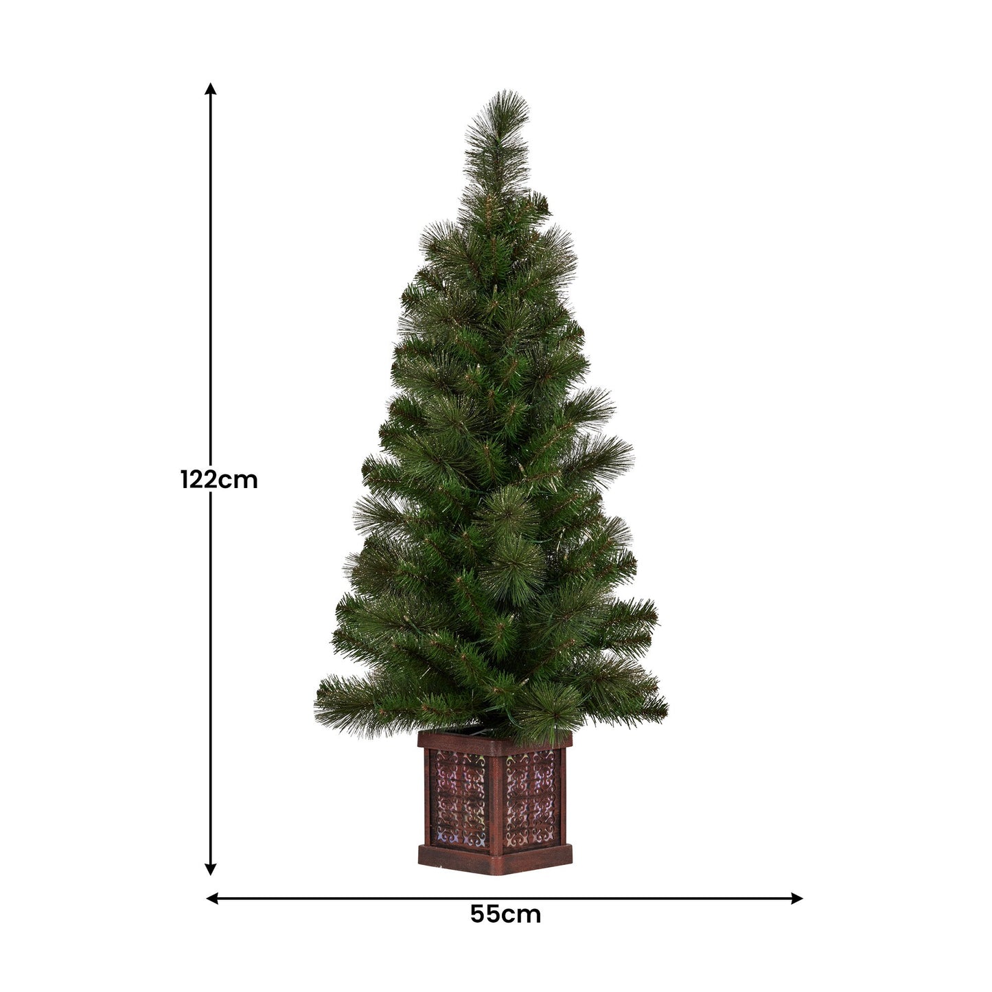 Christabelle 4ft Christmas Tree Glittery Gold Pine Led Multi Lights Xmas Decor