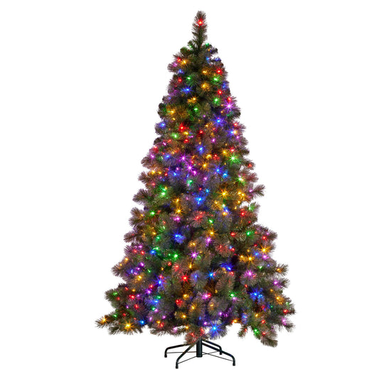 7.5ft Christmas Tree Glittery Gold Pine Led Multi-functional Lights