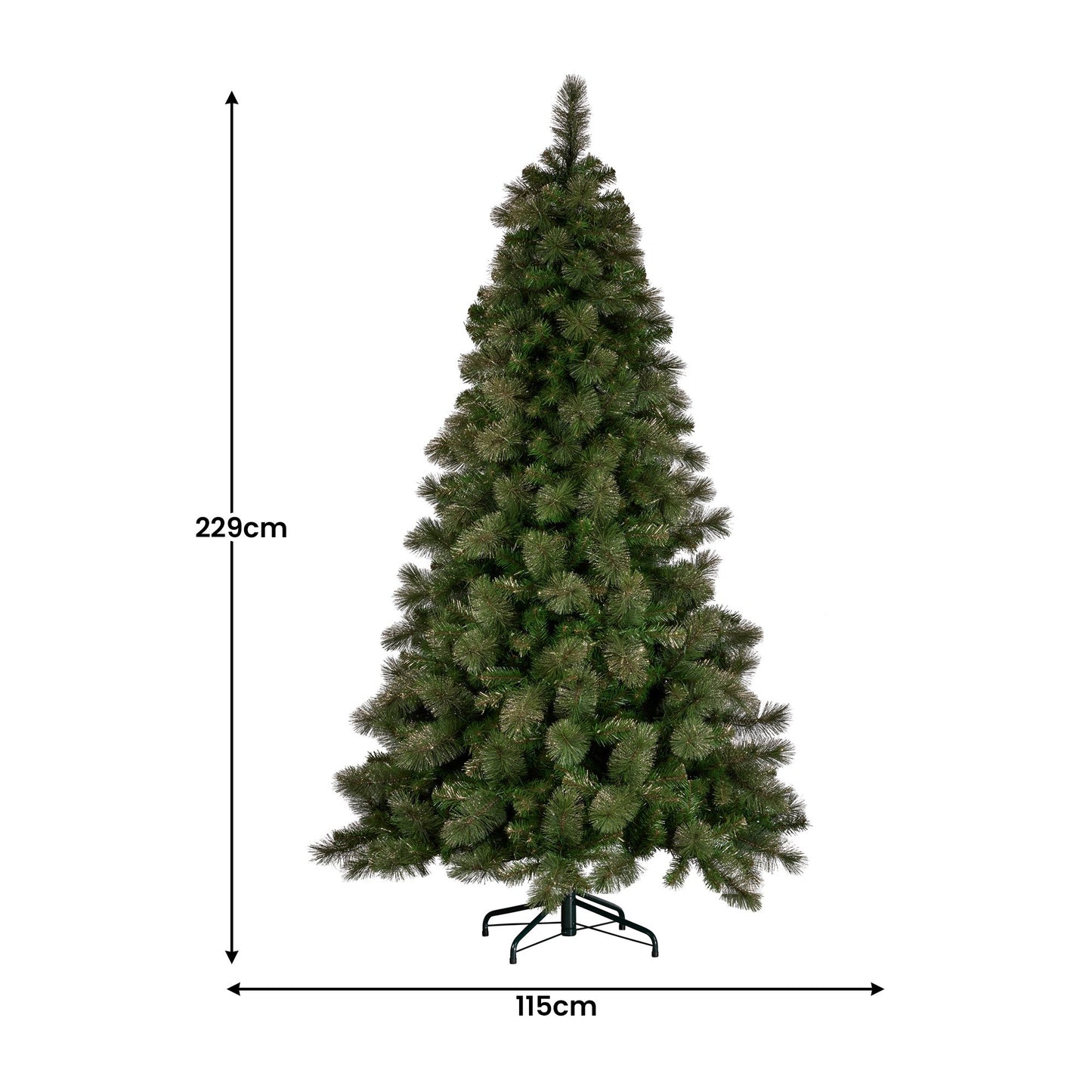 7.5ft Christmas Tree Glittery Gold Pine Led Multi-functional Lights