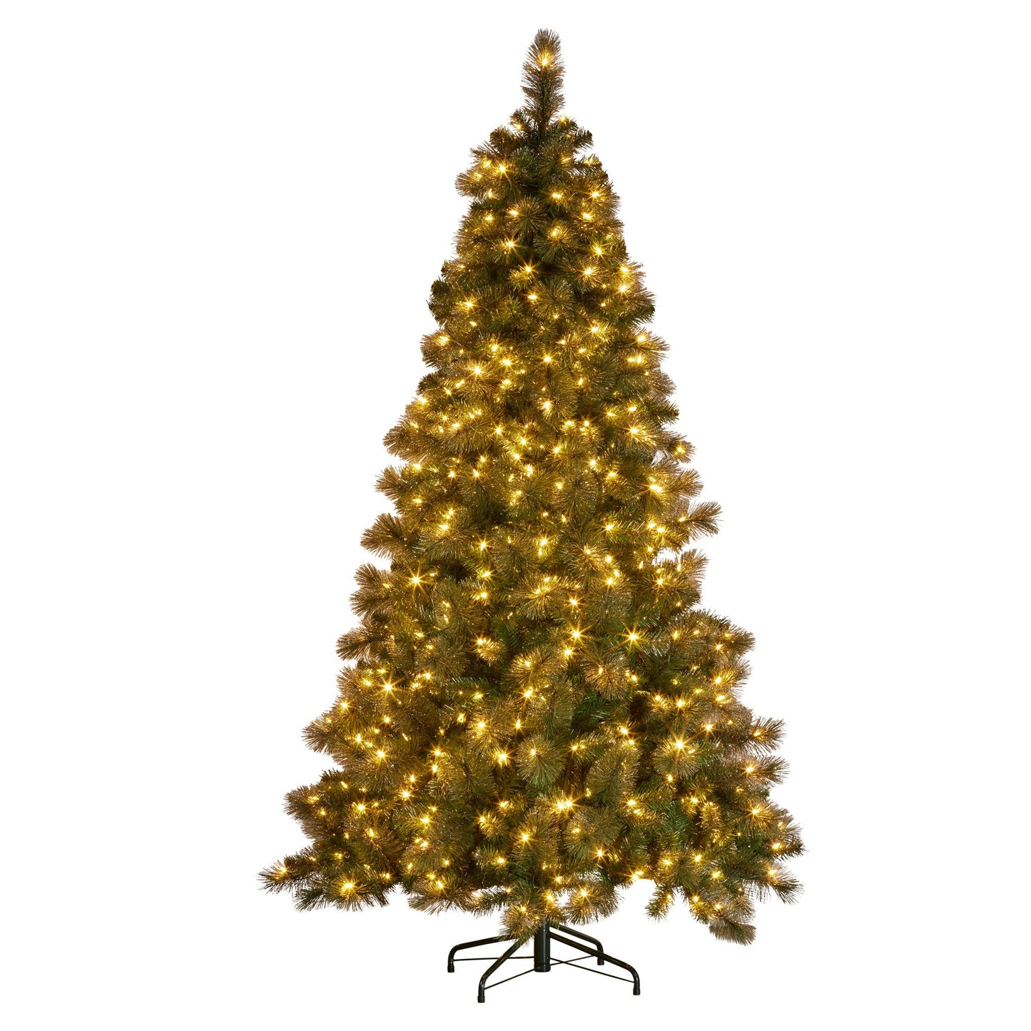 7.5ft Christmas Tree Glittery Gold Pine Led Multi-functional Lights