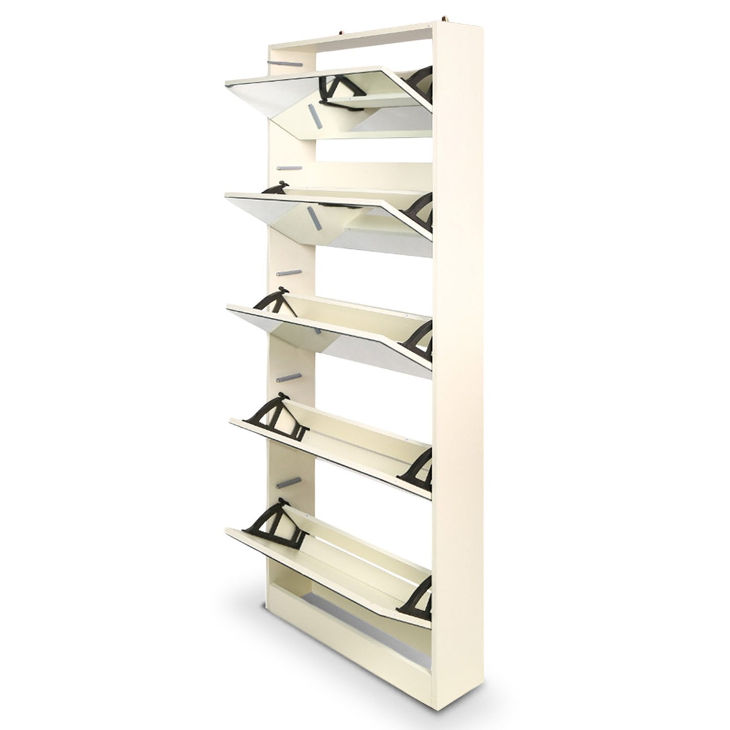 24 Pairs Shoe Cabinet Rack Storage Cupboard Organiser Shelf 5 Level Drawers