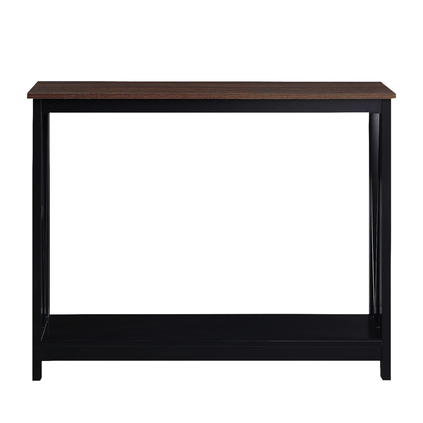2-Tier Console Table Dark Walnut