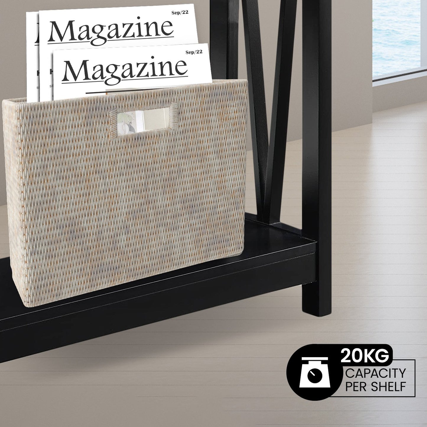 2-Tier Console Table Dark Walnut