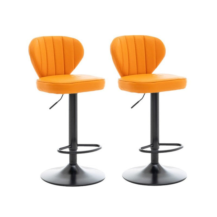 Bar Stools Kitchen Bar Stool Leather Barstools Swivel Gas Lift Counter Chairs BS8405 Orange