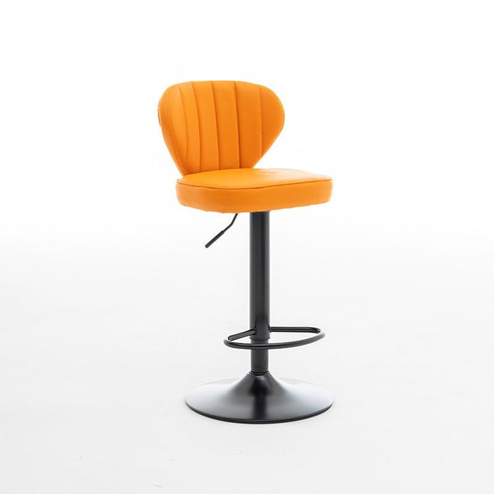 Bar Stools Kitchen Bar Stool Leather Barstools Swivel Gas Lift Counter Chairs BS8405 Orange