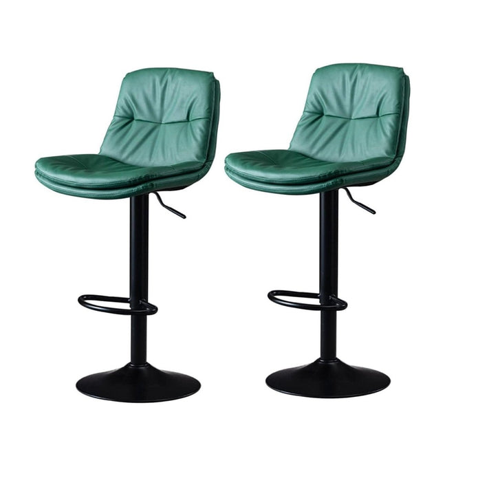 Bar Stools Kitchen Bar Stool Leather Barstools Swivel Gas Lift Counter Chairs BS8406 Green