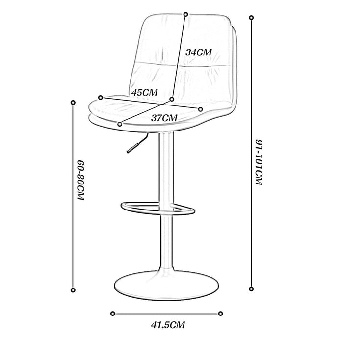 Bar Stools Kitchen Bar Stool Leather Barstools Swivel Gas Lift Counter Chairs BS8406 Green