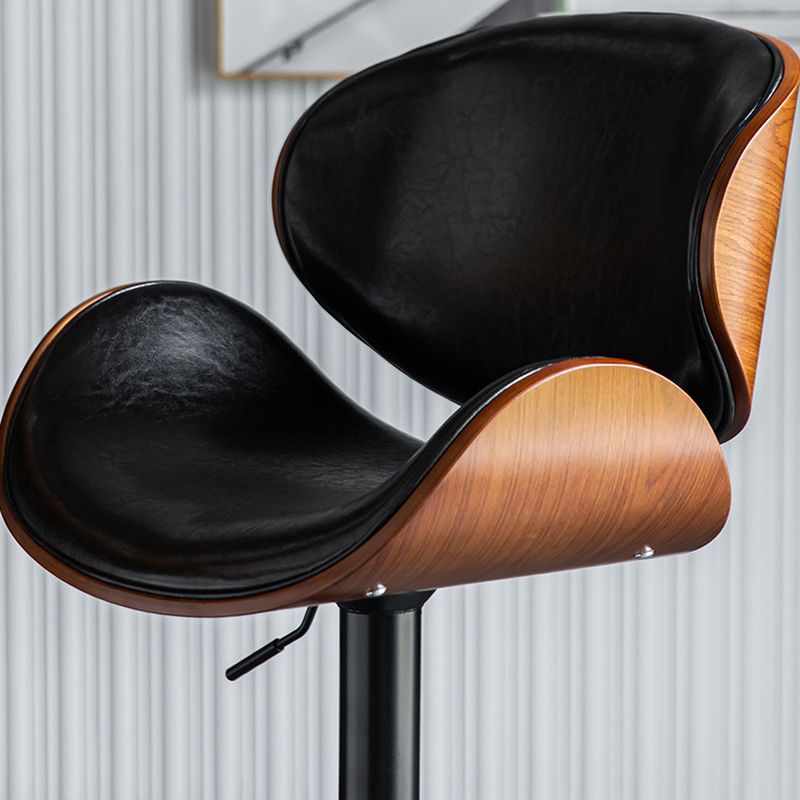 Black Modern Bar Stools Swivel Bar Stool Chair Counter Height Barstool with 360 Degree Swivel Seat