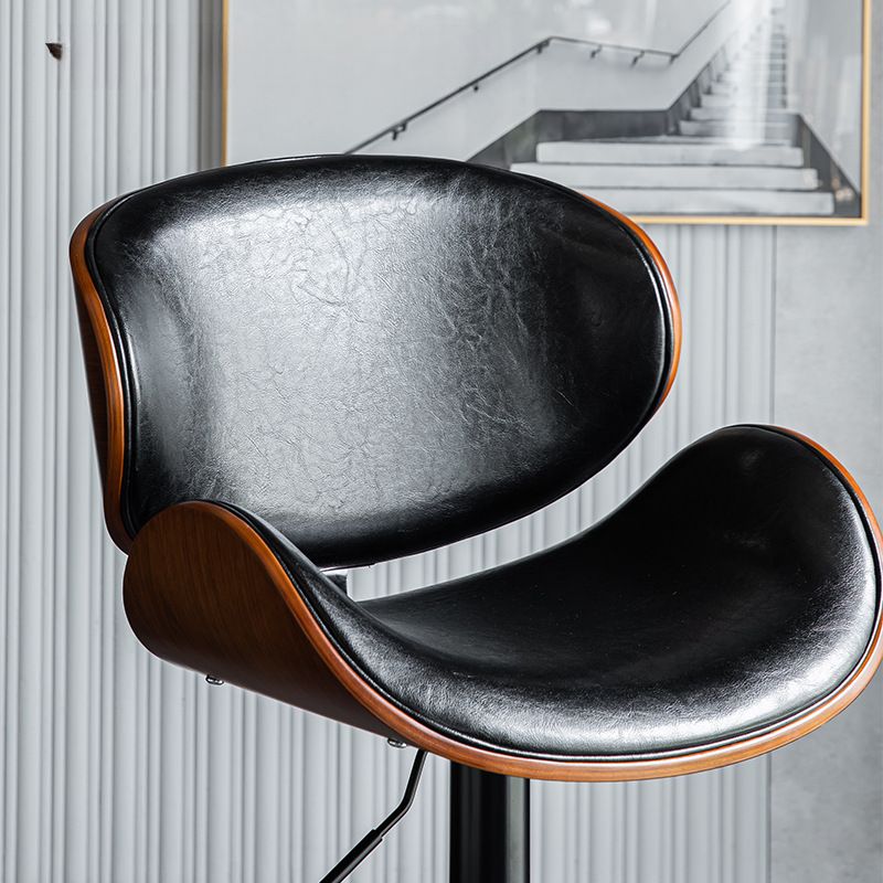 Black Modern Bar Stools Swivel Bar Stool Chair Counter Height Barstool with 360 Degree Swivel Seat