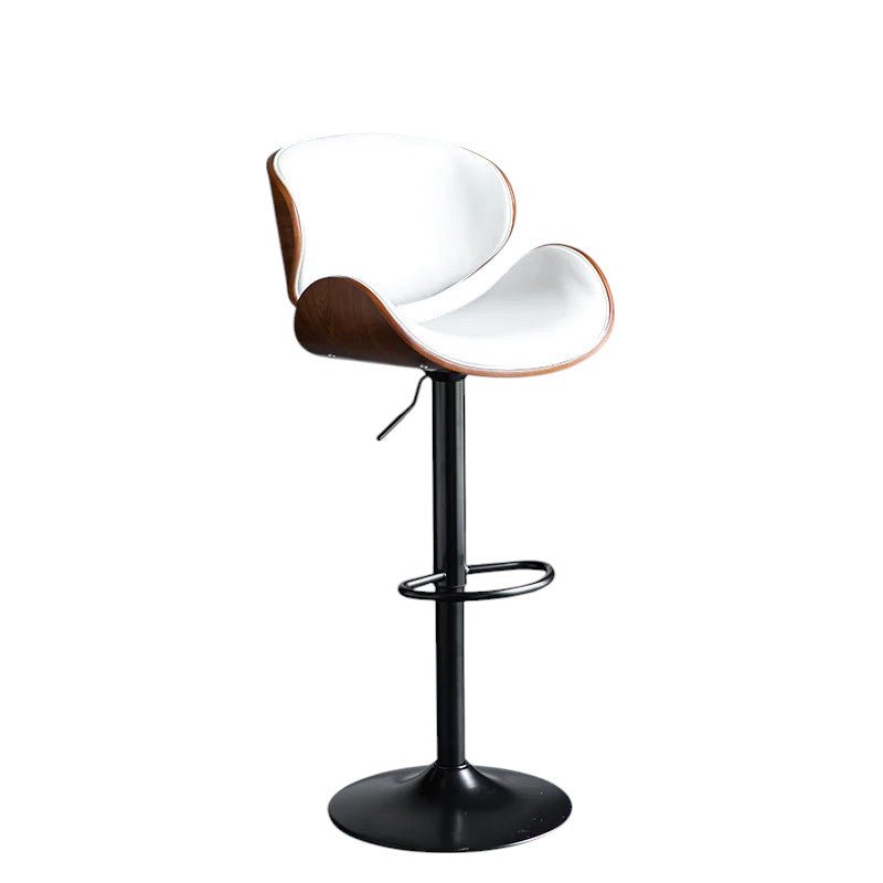 White Modern Bar Stools Swivel Bar Stool Chair Counter Height Barstool with 360 Degree Swivel Seat