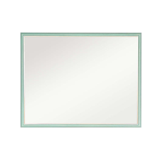 Wall Mirror Rectangular Frame Bathroom 70x90cm Turquoise