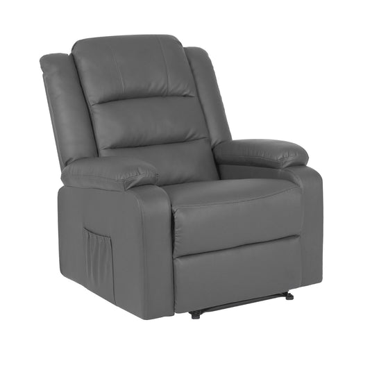 Home Recliner Chair - PU Leather Sofa Lounge Armchair MARLO GREY