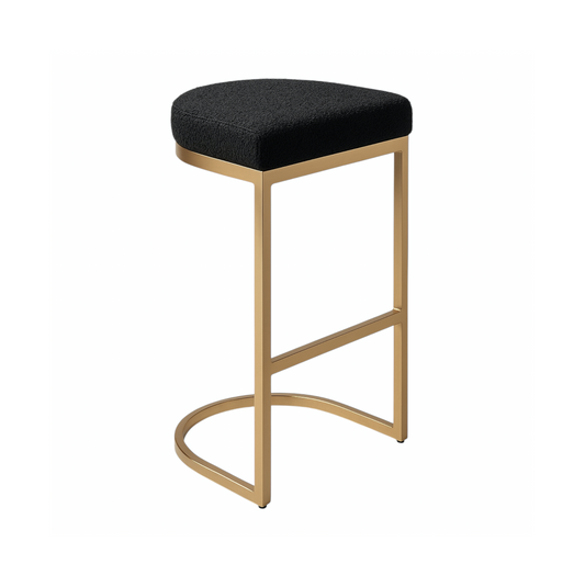 Black Boucle Kitchen Bar Stool