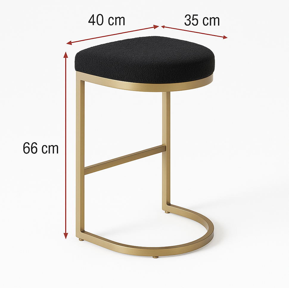 Black Boucle Kitchen Bar Stool