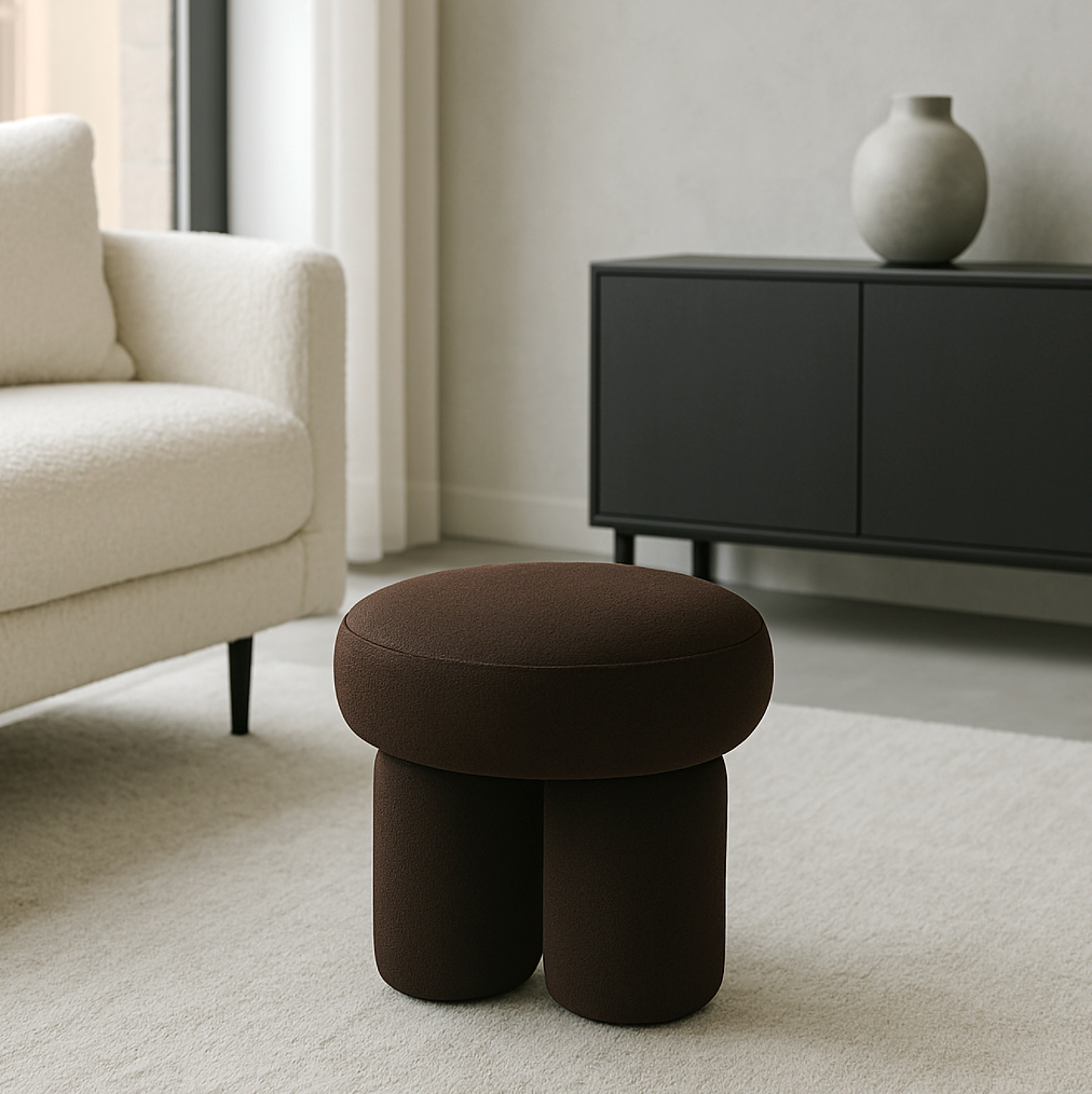 Interior Ave - Bentley Velvet Ottoman â€“ Espresso