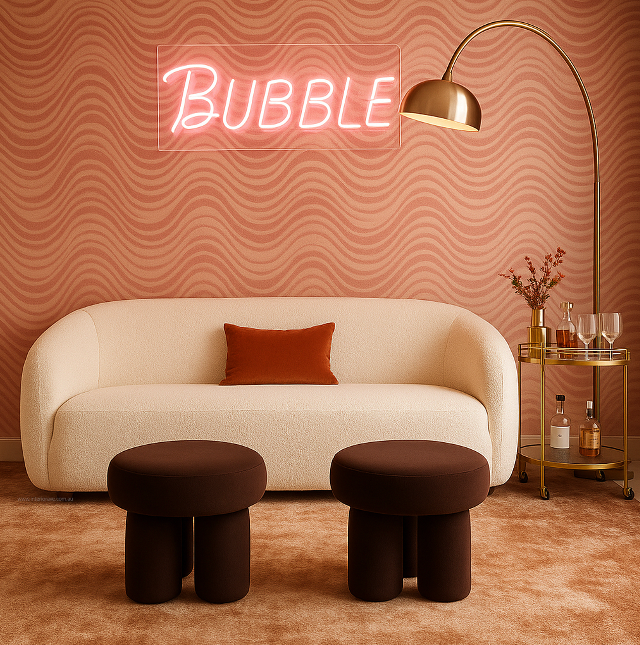 Interior Ave - Bentley Velvet Ottoman â€“ Espresso