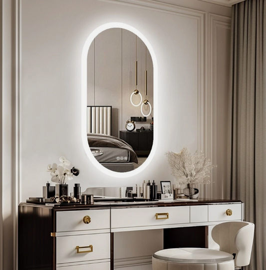 Interior Ave - 50 x 100cm Oval Frameless LED Bathroom Mirror