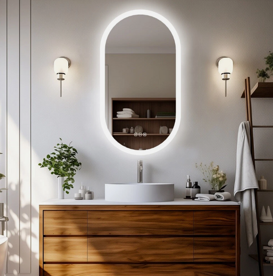 Interior Ave - 50 x 80cm Oval Frameless LED Bathroom Mirror