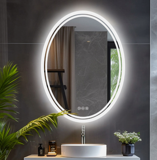 Interior Ave - 60 x 80cm Oval Frameless LED Bathroom Mirror