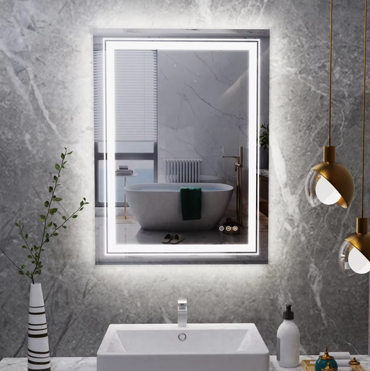Interior Ave - 60 x 80cm Rectangle Frameless LED Bathroom Mirror