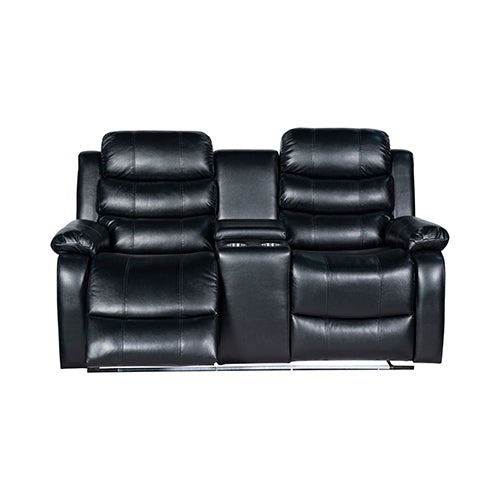 2R Seater Finest Leatherette Recliner Feature Console LED Light Ultra Cushioned