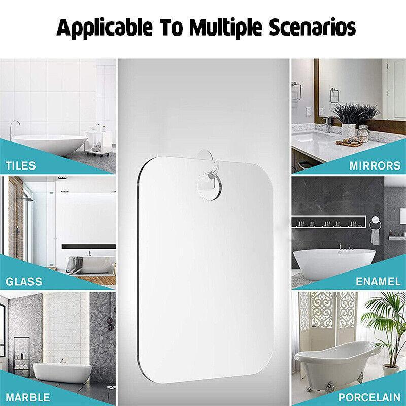 Fogless Polycarbonate Shower Mirror 172Ã—132mm Anti-Fog Shaving Mirror