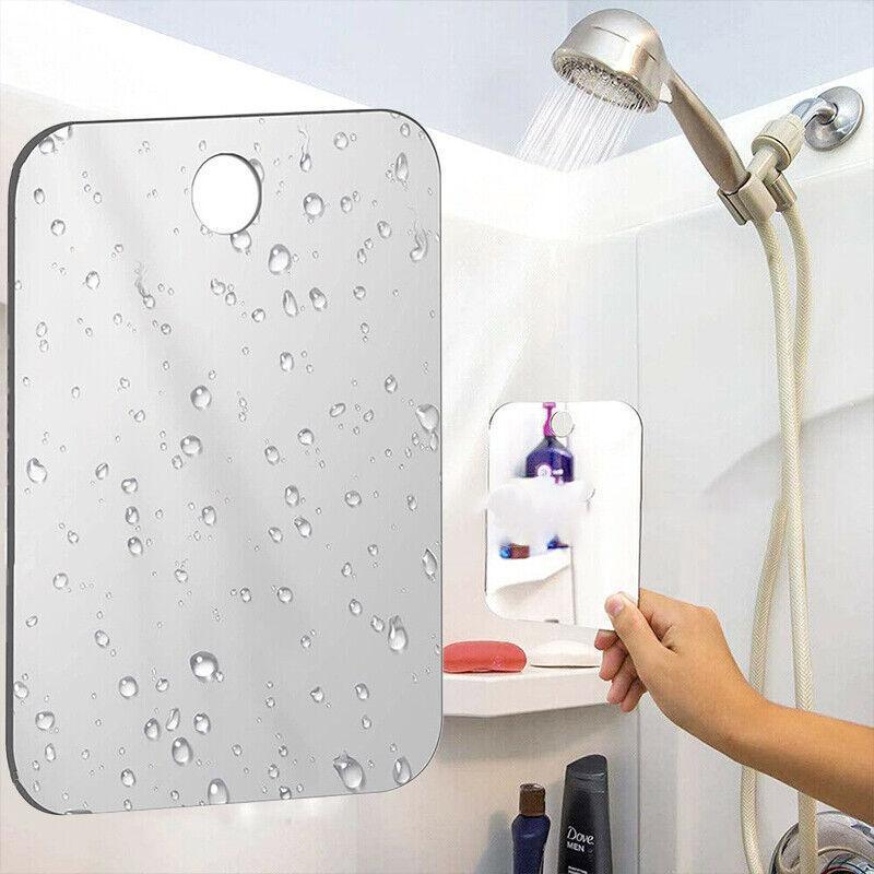 Fogless Polycarbonate Shower Mirror 172Ã—132mm Anti-Fog Shaving Mirror