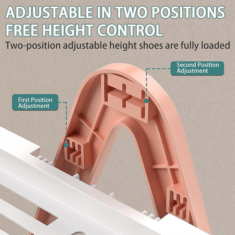 2/3 Tier Removable Shoe Rack Folding Storage Shelf Simple Space Saving Organizer - 2Tier-Blue