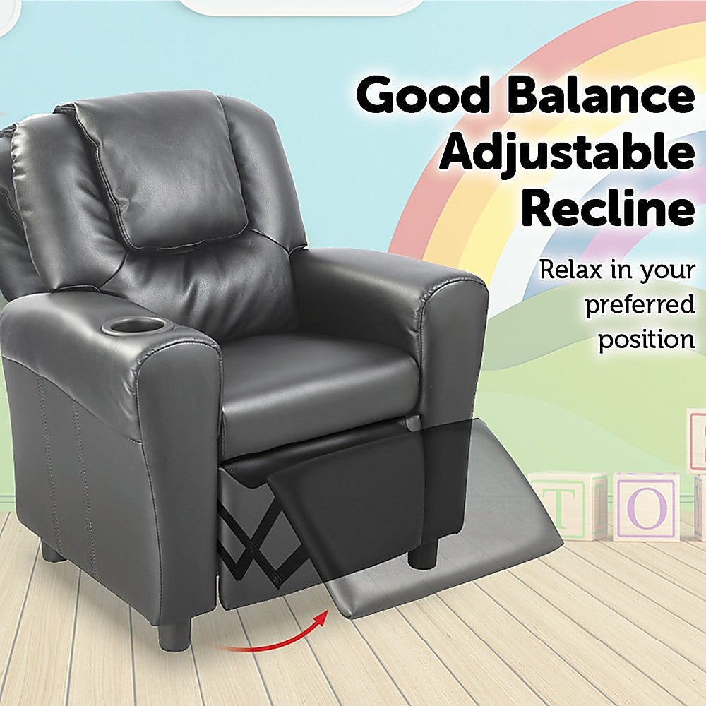 Kids Recliner with Drink Holder