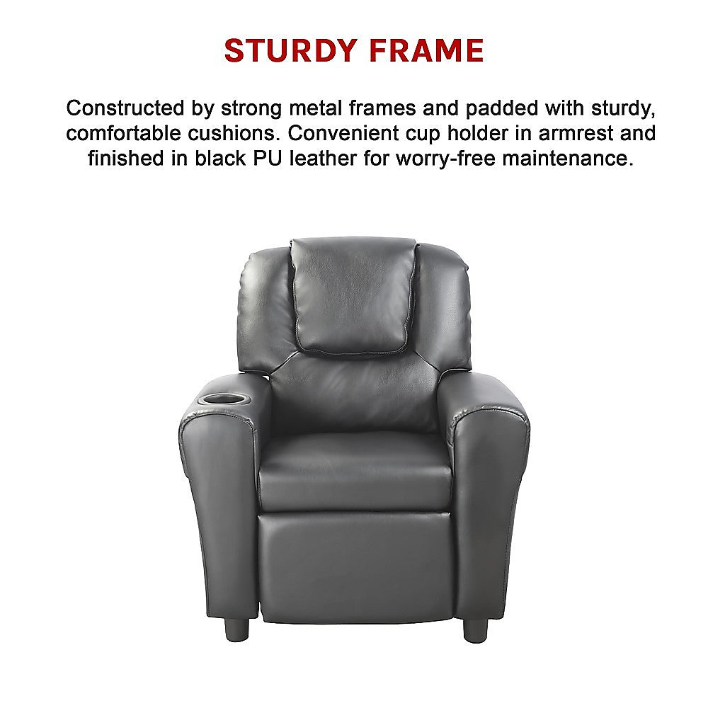 Kids Recliner with Drink Holder