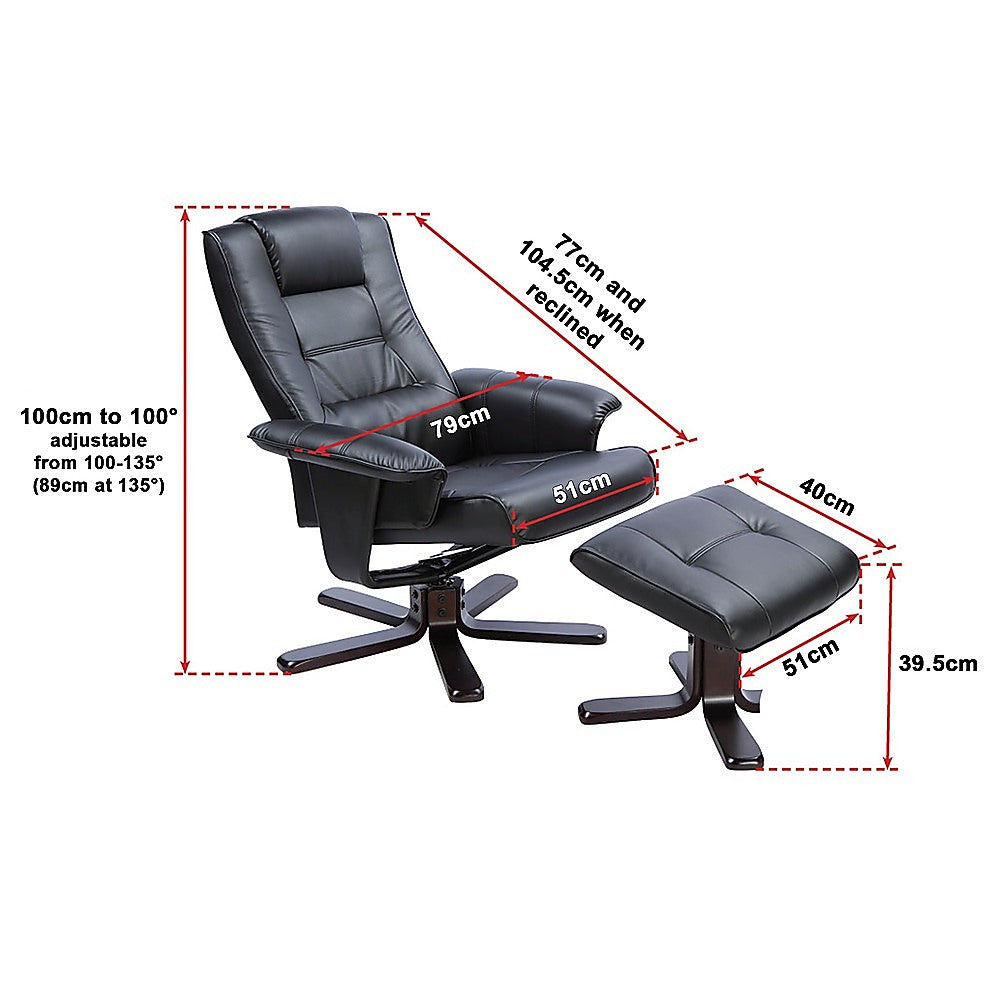 Massage Chair Recliner Ottoman Lounge Remote