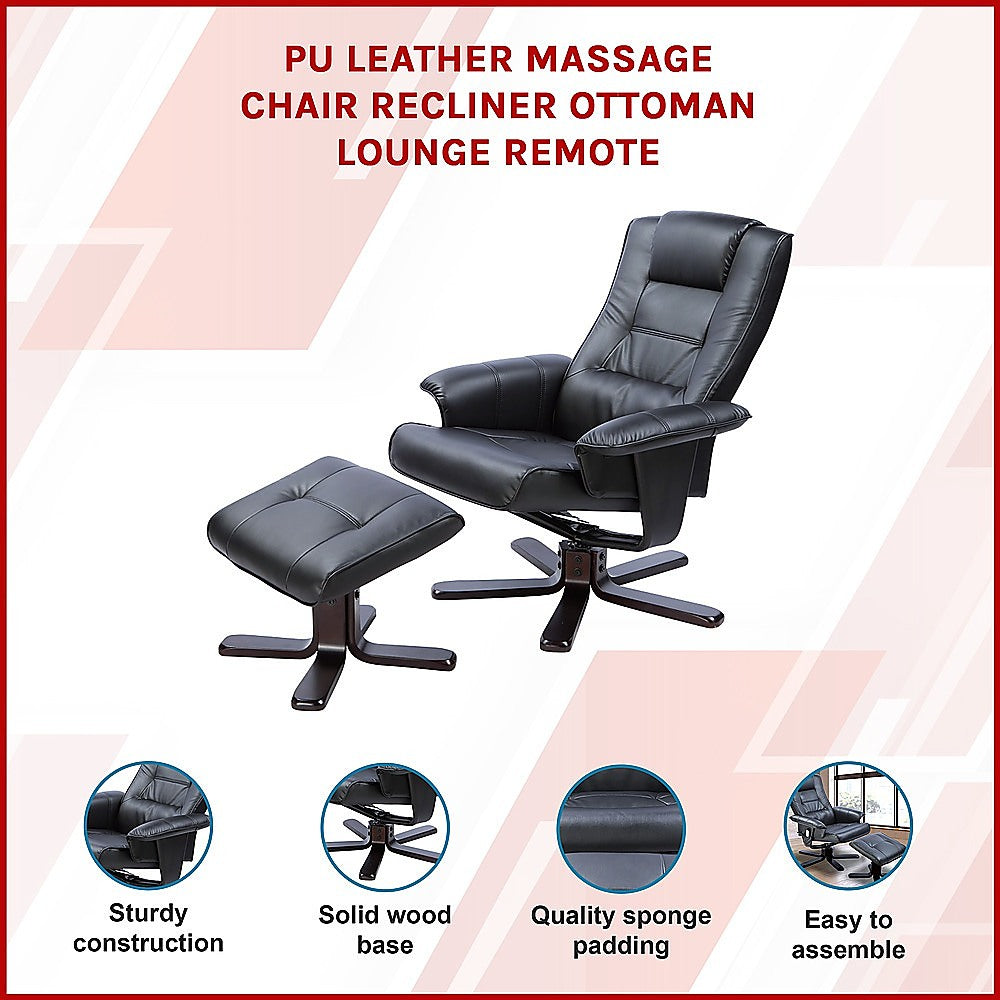 Massage Chair Recliner Ottoman Lounge Remote