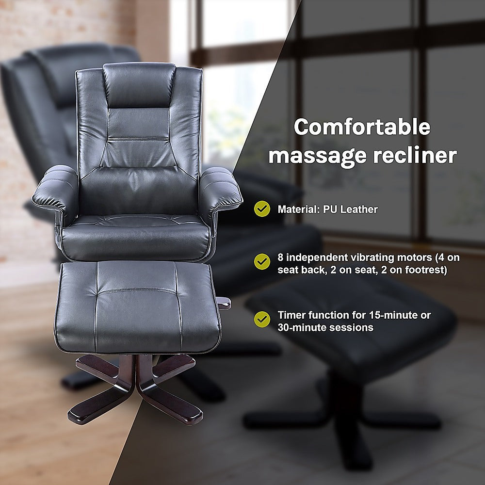 Massage Chair Recliner Ottoman Lounge Remote