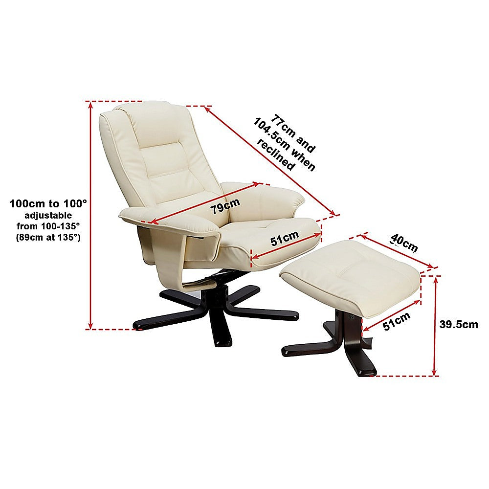 Massage Chair Recliner Ottoman Lounge Remote
