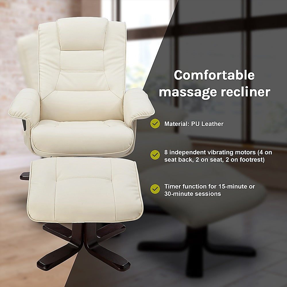 Massage Chair Recliner Ottoman Lounge Remote