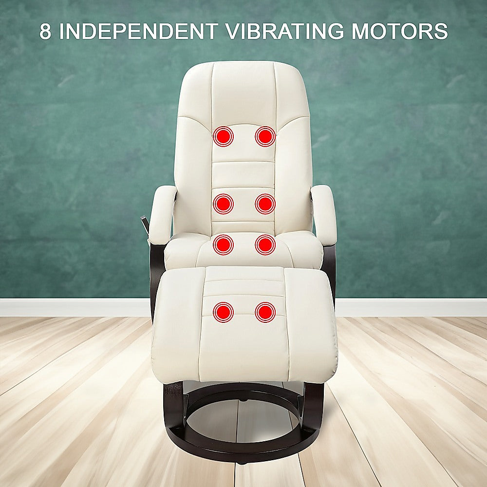 Deluxe Massage Chair Recliner Ottoman Lounge Remote