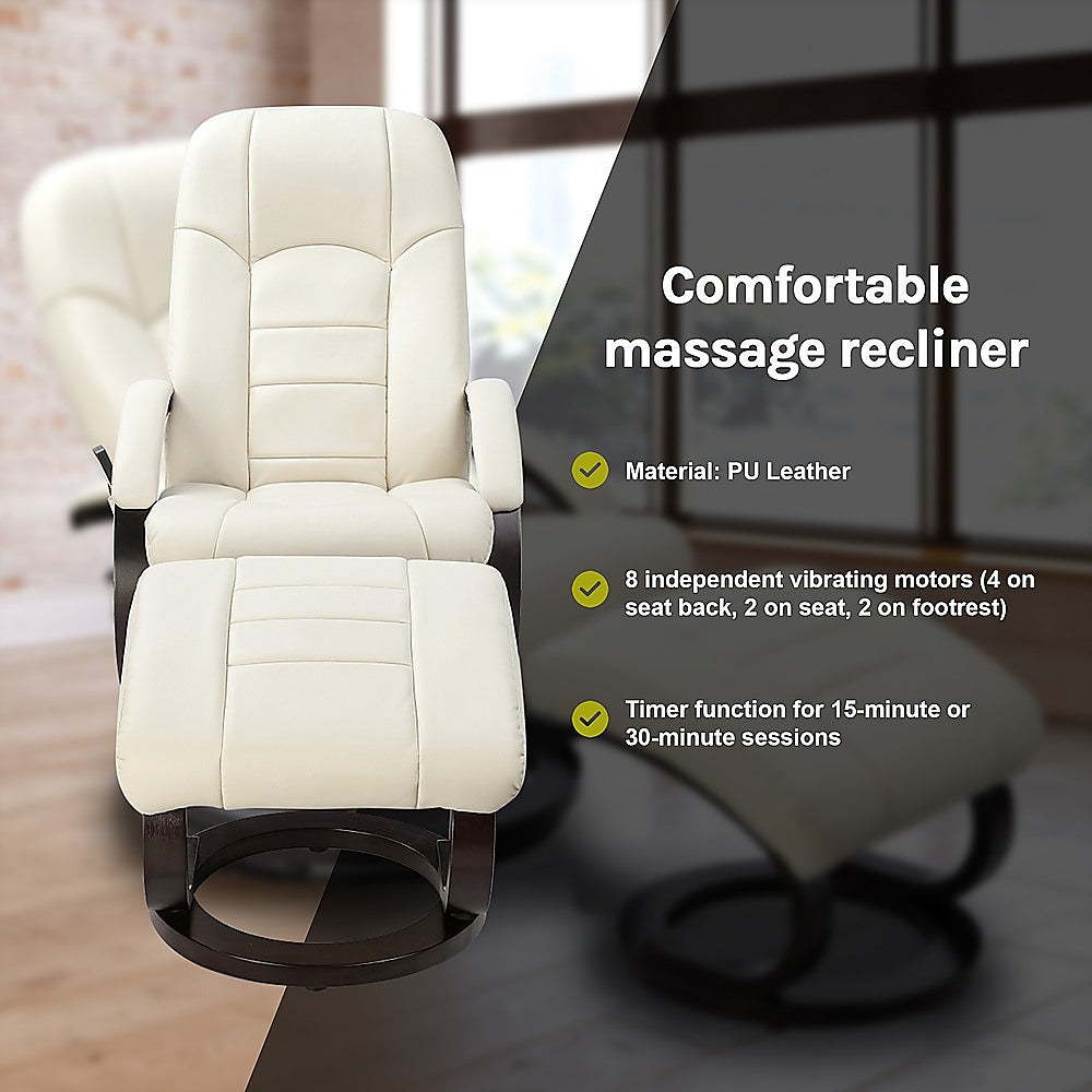 Deluxe Massage Chair Recliner Ottoman Lounge Remote